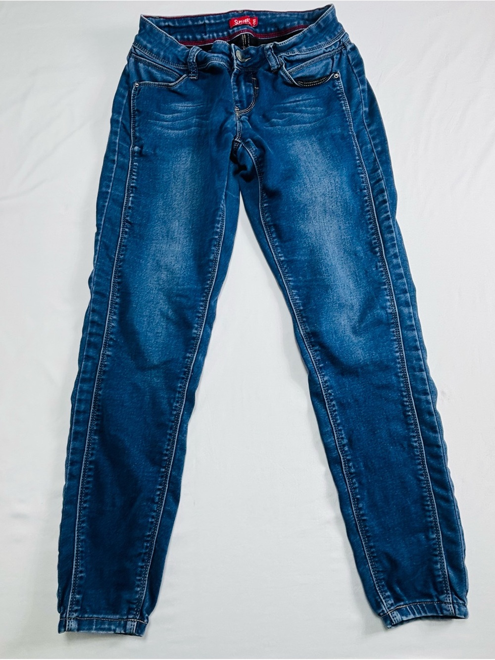 Slim Fit Dark Blue Womens Jeans - YMI W618